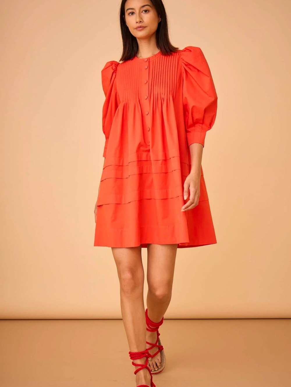 Hunter Bell Sidney Dress in Red Orange